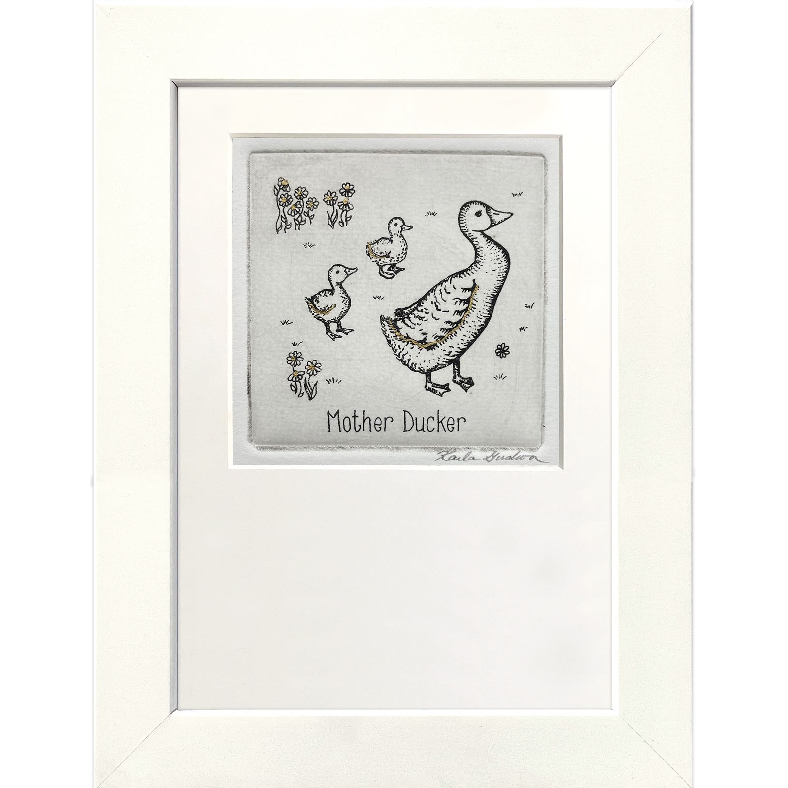 Mother Ducker - 2 Ducks (Black & White)