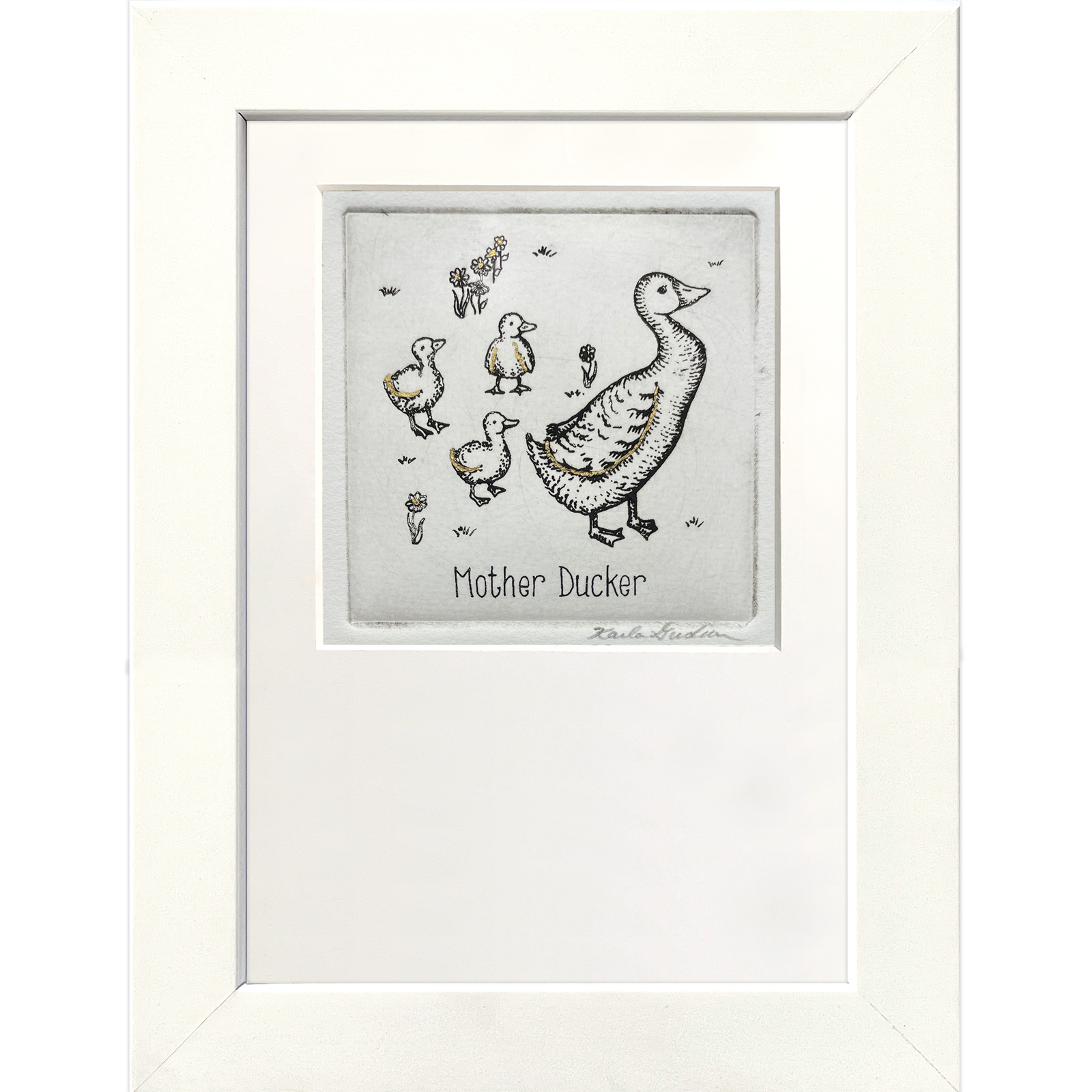 Mother Ducker - 3 Ducks (Black & White)