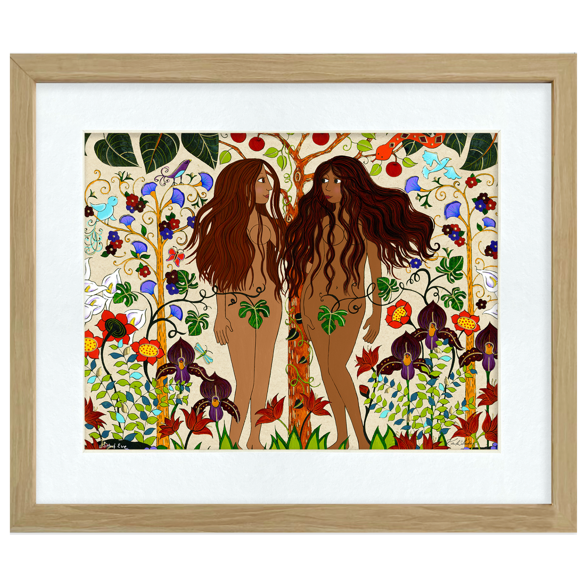 Lilith and Eve in Eden Fine Art Print