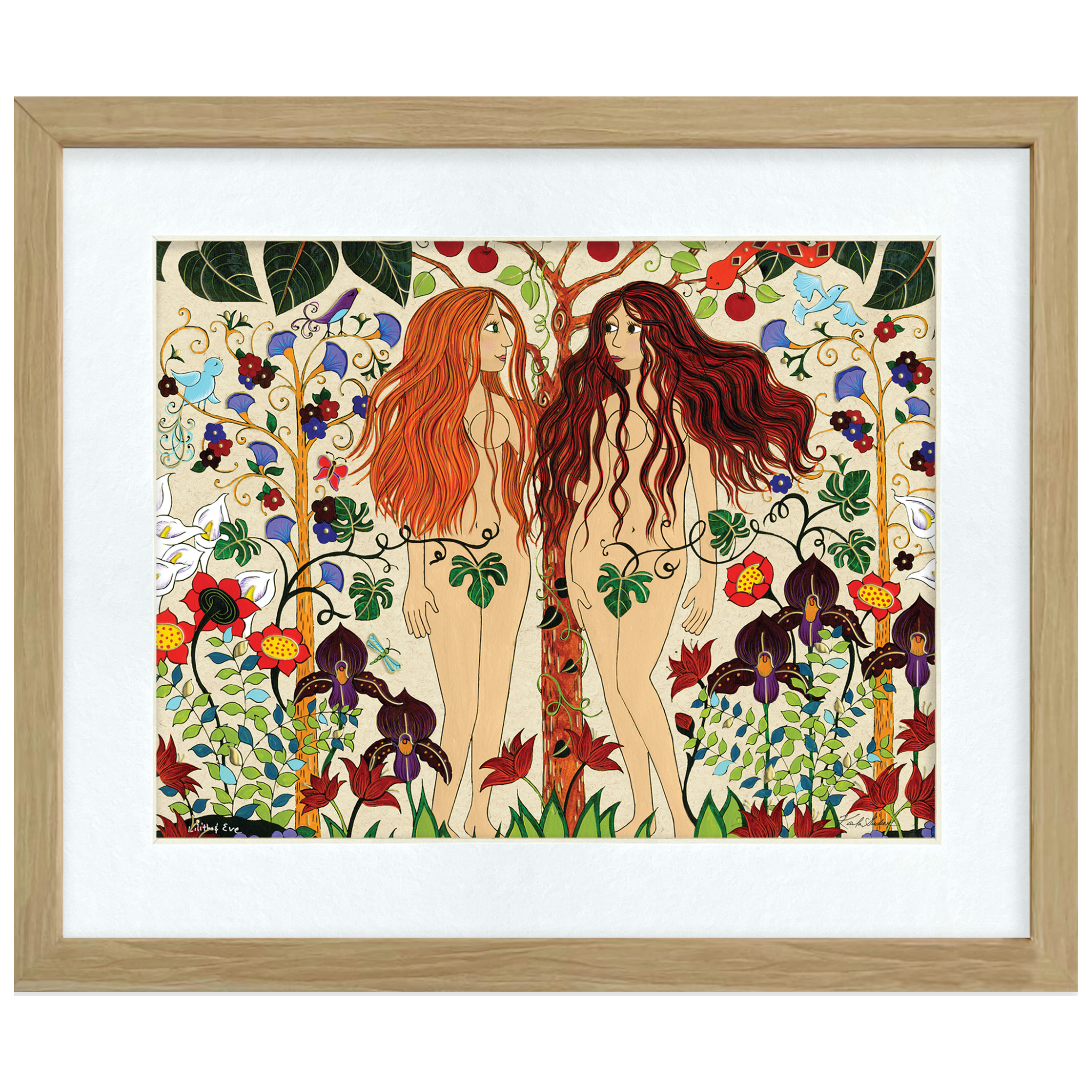 Lilith and Eve in Eden Fine Art Print