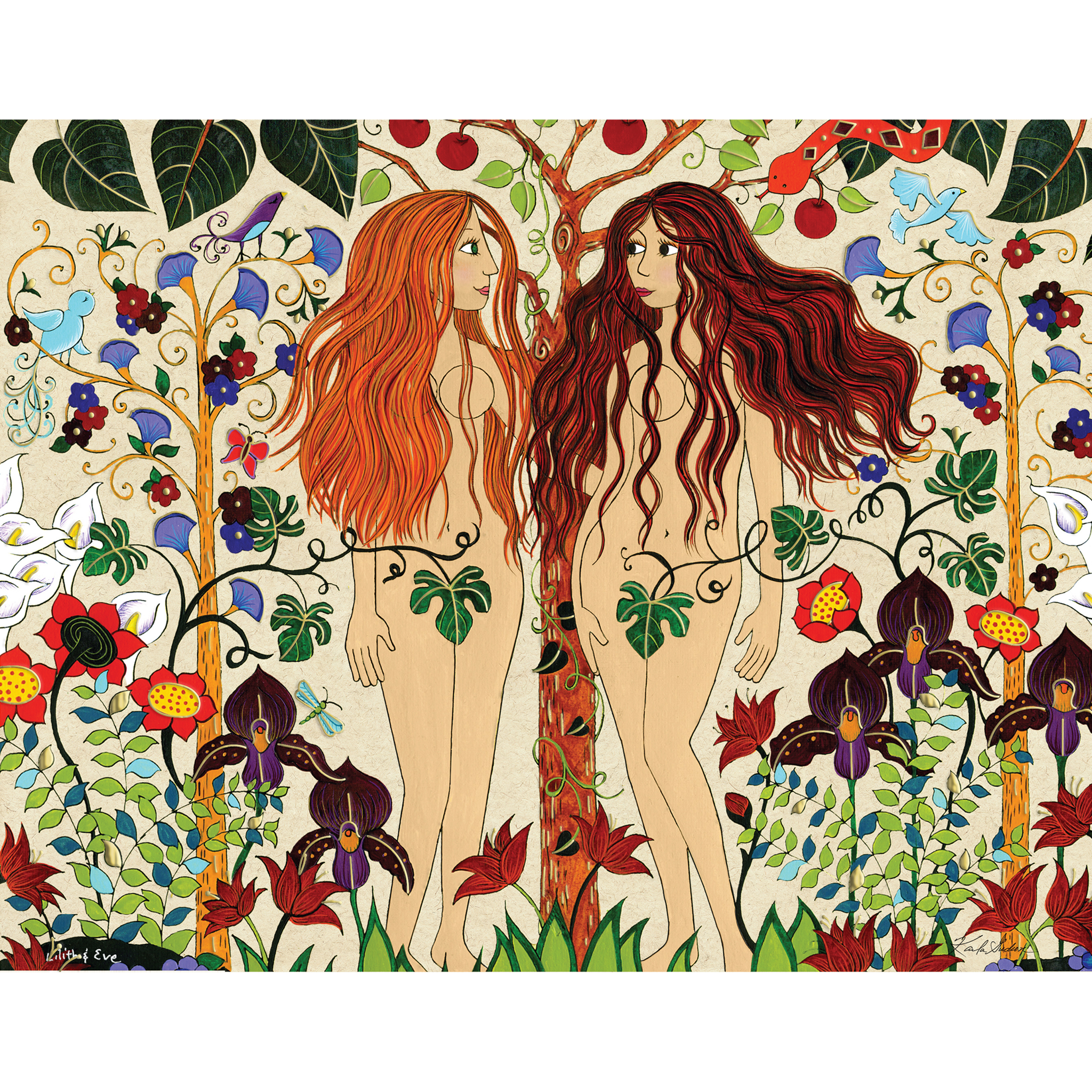 Lilith and Eve in Eden Fine Art Print