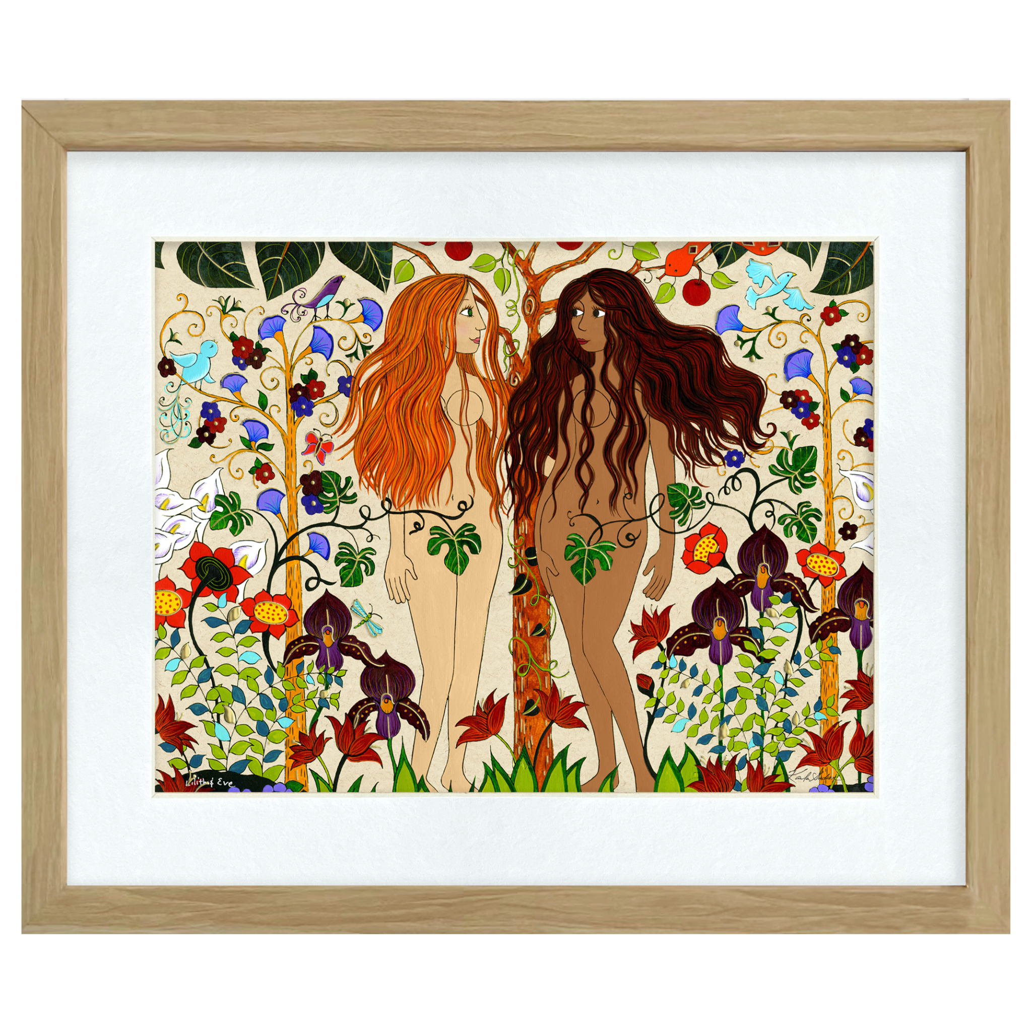 Lilith and Eve in Eden Fine Art Print