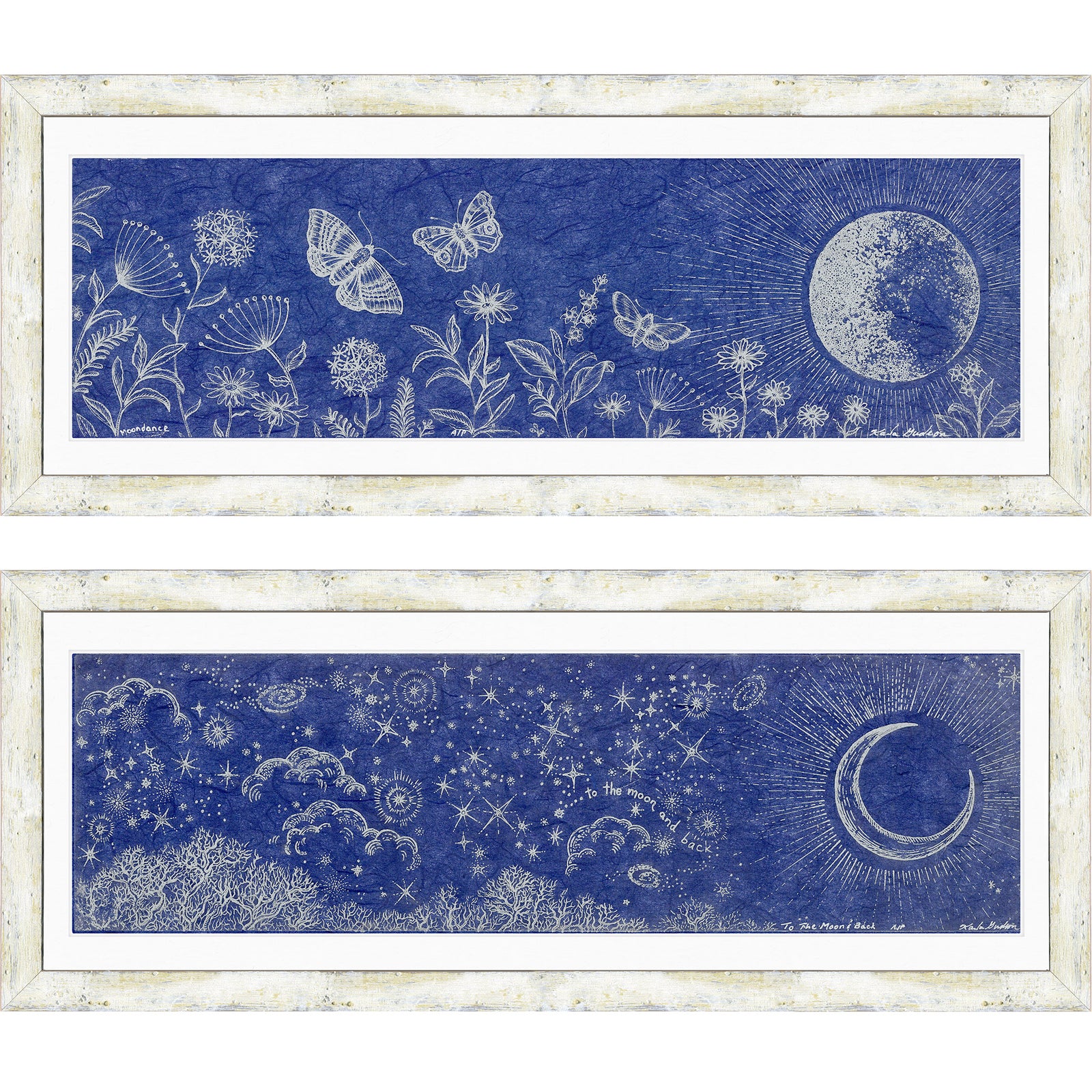 Moon - Silver Illumination Chine Collé Set