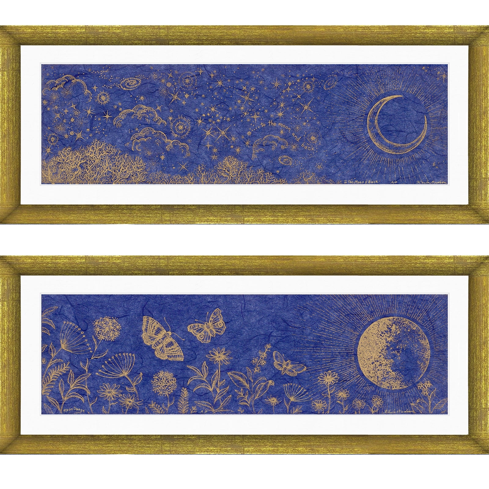 Moon - Gold Illumination Chine Collé Set