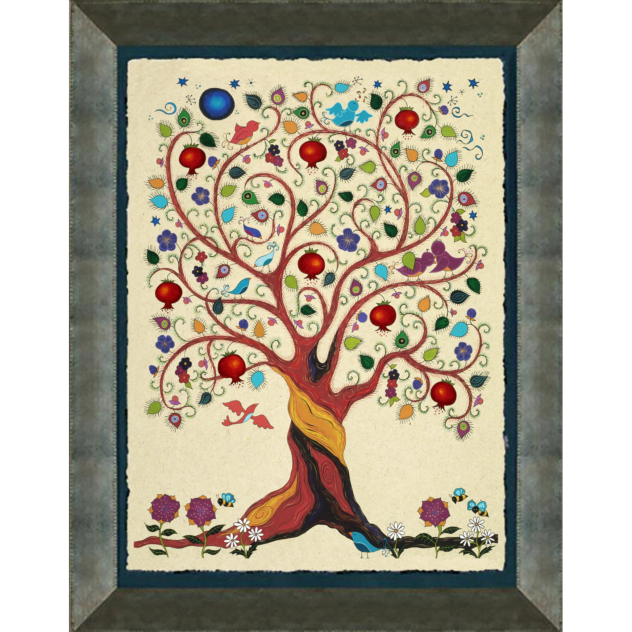 Birds words Tree of life アート作品 ポスター 20cm / TREE OF LIFE – BIRDS' WORDS