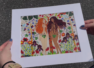 Lilith and Eve in Eden Fine Art Print