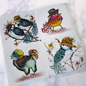 Birds & Hats Coasters